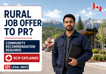 Skilled worker in a rural Canadian community explaining the Rural Community Immigration Pilot job offer and community recommendation requirements