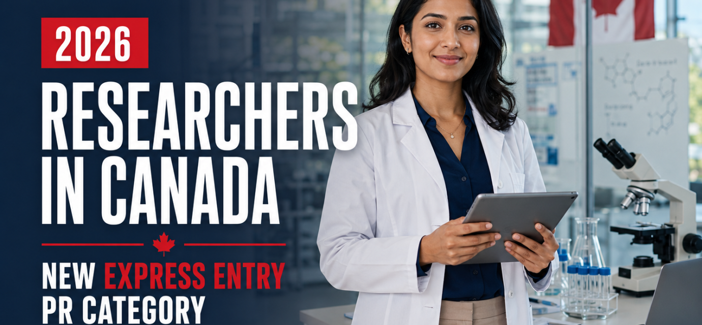 University researcher in a Canadian laboratory representing the new Express Entry PR category for researchers
