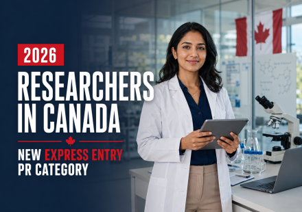 University researcher in a Canadian laboratory representing the new Express Entry PR category for researchers