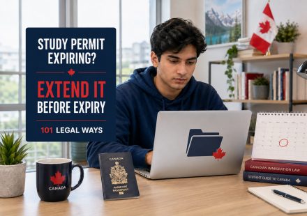 International student checking a calendar and preparing a Canadian study permit extension before expiry