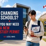 International student choosing between a current and new Canadian school while reviewing study permit requirements