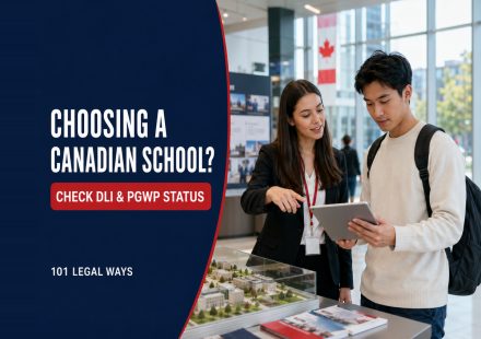 International student checking a Canadian school’s DLI and PGWP status before accepting admission