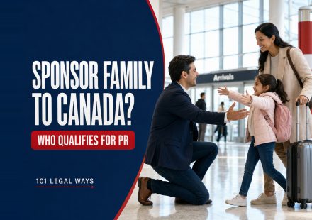 Canadian family reuniting at an airport for a guide to family sponsorship in Canada