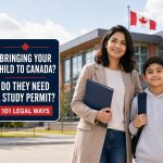 International student parent and school-age child reviewing Canadian study permit requirements