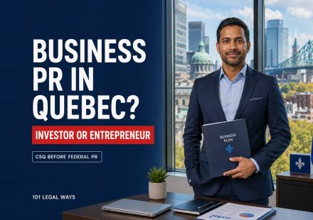 Business professional in Montreal explaining Quebec investor and entrepreneur immigration programs and the CSQ process
