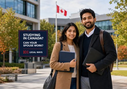 International student couple reviewing spousal open work permit eligibility in Canada