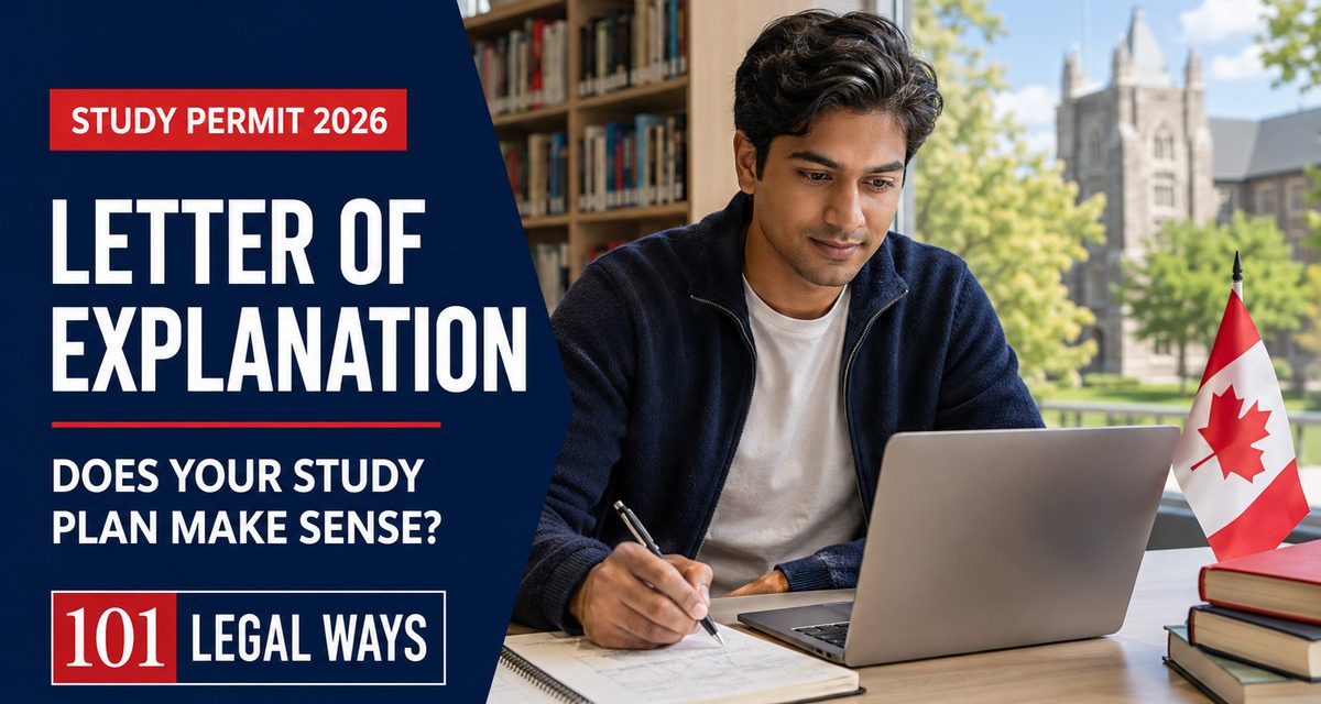 International student preparing a letter of explanation and study plan for a Canadian study permit application