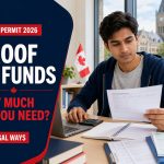 International student reviewing proof of funds documents for a Canadian study permit application in 2026