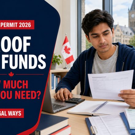International student reviewing proof of funds documents for a Canadian study permit application in 2026