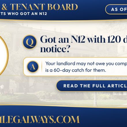 Got an N12 with 120 days notice? Your landlord may not owe you compensation. But there is a 60-day catch for them.