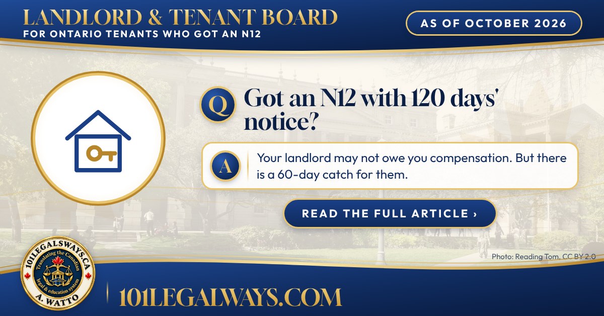 Got an N12 with 120 days notice? Your landlord may not owe you compensation. But there is a 60-day catch for them.